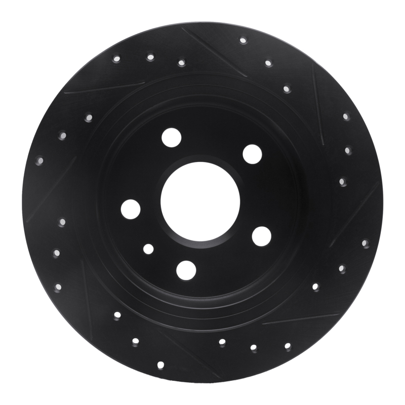 Buick Regal Brake Rotor (1) - Rear Left - R1 Concepts - Drilled & Slotted - Black - `11-`16